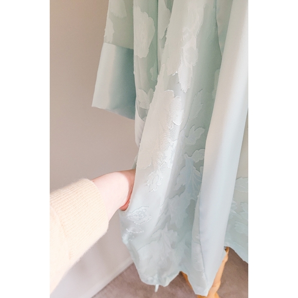 Vintage Sheer Floral Two Piece Robe & Slip Matching Set L.A. Intimates Nightgown - Picture 11 of 16